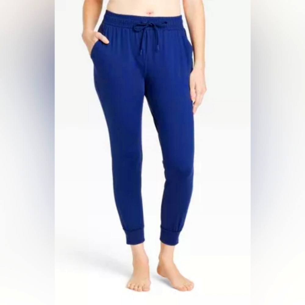 All in Motion Women's Soft Stretch Pants, Sz L, Navy Blue